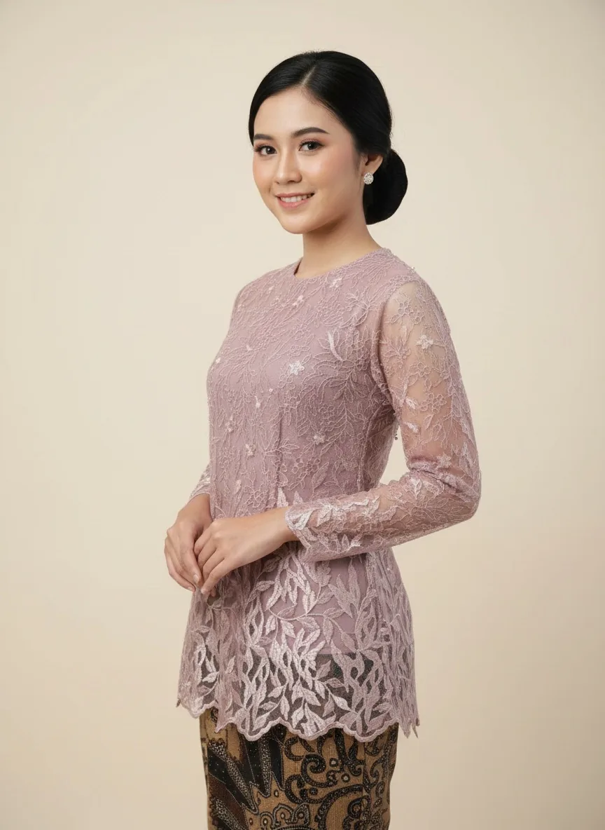 Kebaya Brokat Dusty Pink