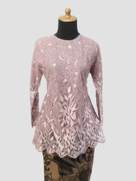 Kebaya Brokat Dusty Pink, foto asli