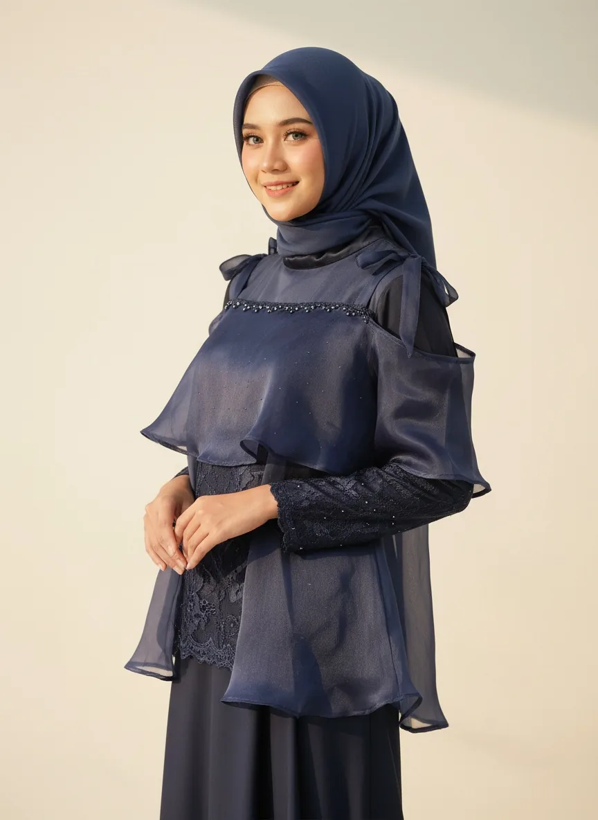 Kebaya Organza Navy